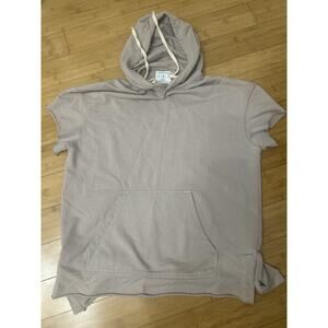 Urban Outfitters Men’s/Unisex Short Sleeve Hoodie – Taupe Beige, Size M